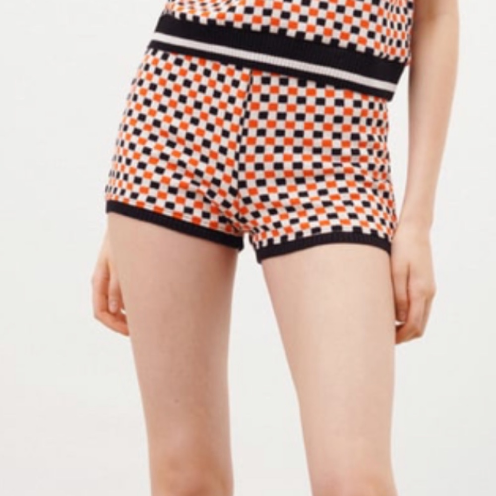 Zara Jacquard Shorts Orange with Tags Size Small
